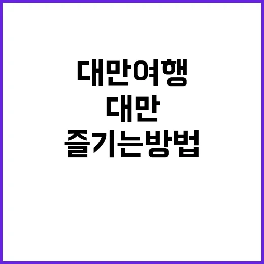 대만 여행을 완벽히…