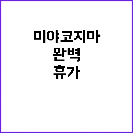 미야코지마에서 완벽한 휴가를 보내는 방법