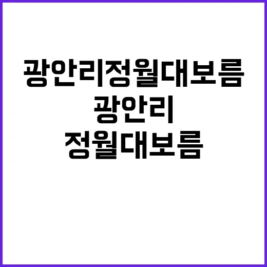 광안리 정월대보름을…