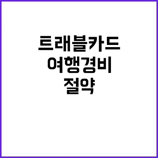 트래블카드를 활용하여 여행 경비를 절약하는 방법