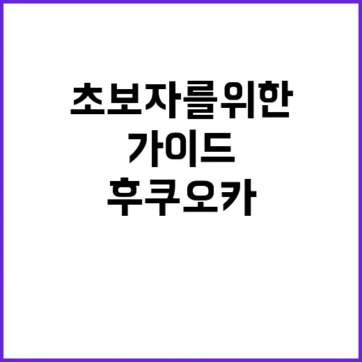 후쿠오카를 최대로 즐기는 방법: 초보자를 위한 가이드