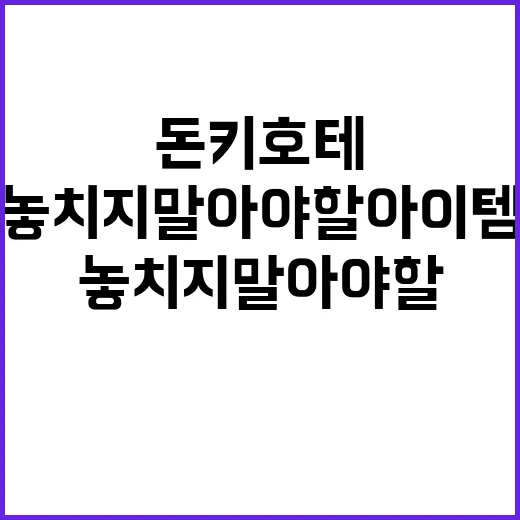 돈키호테에서 놓치지…