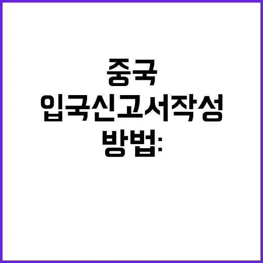 중국 입국신고서 작성하는 방법: 초보자를 위한 가이드