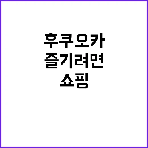 후쿠오카에서 쇼핑을 즐기려면 이렇게!