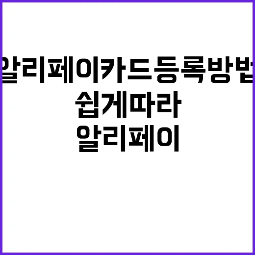 알리페이 카드등록 방법: 쉽게 따라하는 가이드