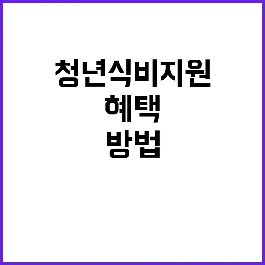 청년식비지원 혜택을 받는 방법