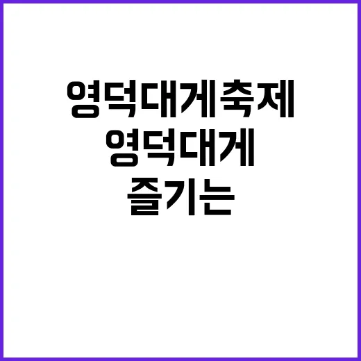 영덕대게축제를 즐기는 방법: 놓치지 말아야 할 꿀팁