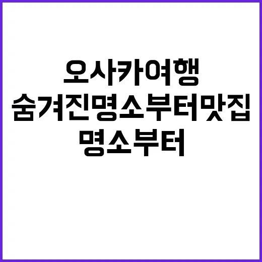 오사카 여행을 즐기는 방법: 숨겨진 명소부터 맛집까지