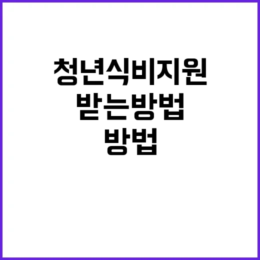 청년식비지원을 받는 방법과 유용한 팁