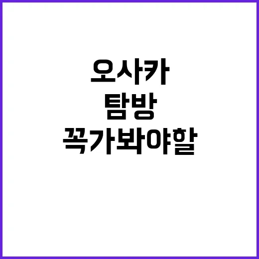 오사카에서 꼭 가봐…