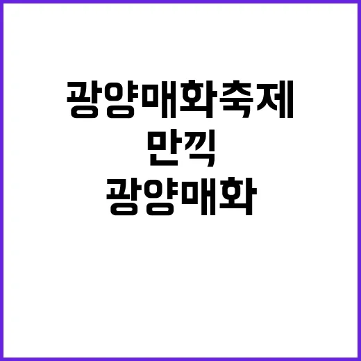 광양 매화축제를 만…