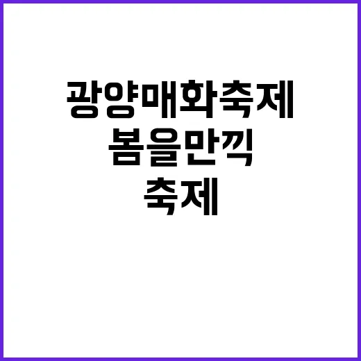 광양 매화축제에서 봄을 만끽하는 방법