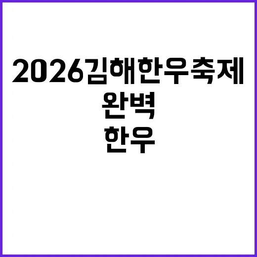 2026 김해 한우축제를 완벽하게 즐기는 방법