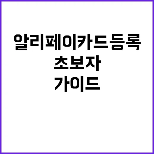 알리페이 카드등록 방법: 초보자를 위한 간단 가이드