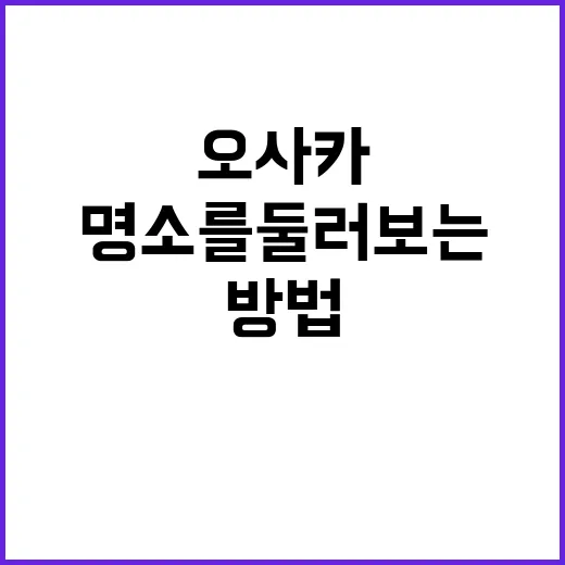 오사카에서 꼭 방문해야 할 명소를 둘러보는 방법