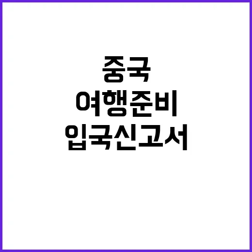 중국 입국신고서를 …
