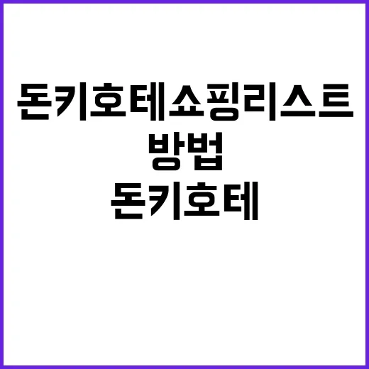 돈키호테 쇼핑리스트…