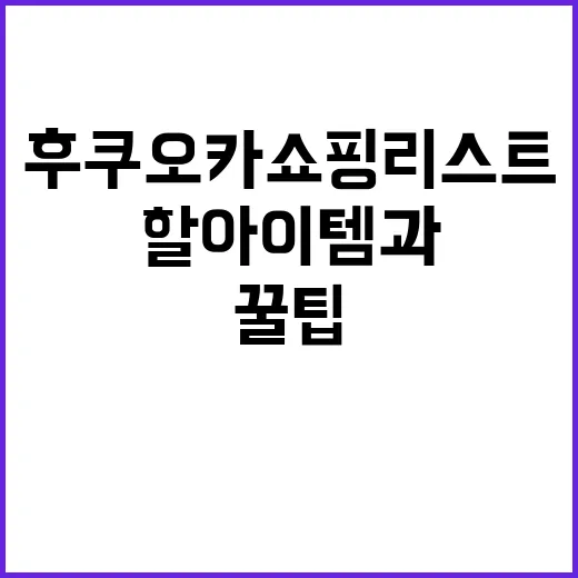 후쿠오카 쇼핑리스트…