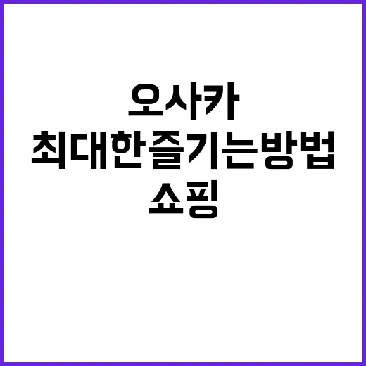 오사카에서 쇼핑을 …