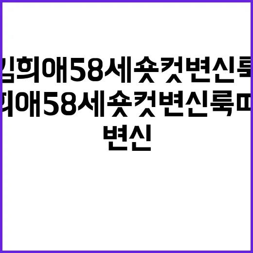 김희애 58세 숏컷 변신룩 따라하는 방법