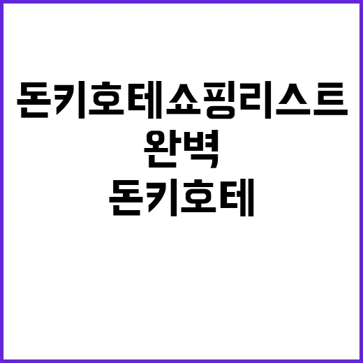 돈키호테 쇼핑리스트…