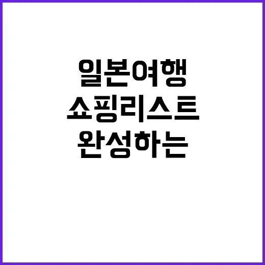 일본 여행 시 쇼핑리스트를 완성하는 방법