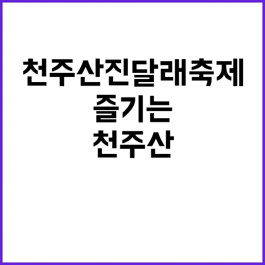 천주산 진달래축제를…