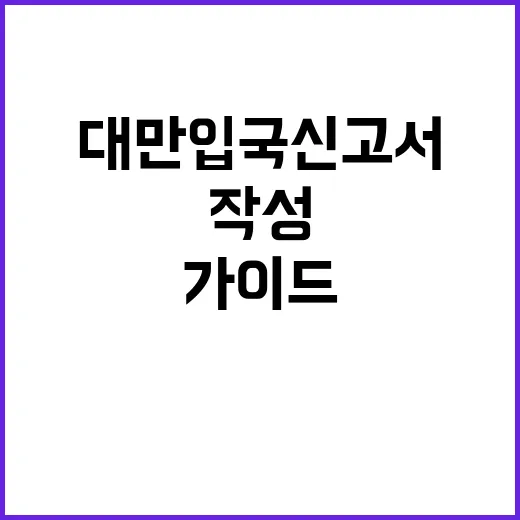 대만 입국신고서 작…