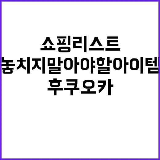 후쿠오카 쇼핑리스트…