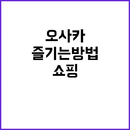 오사카에서 쇼핑을 …
