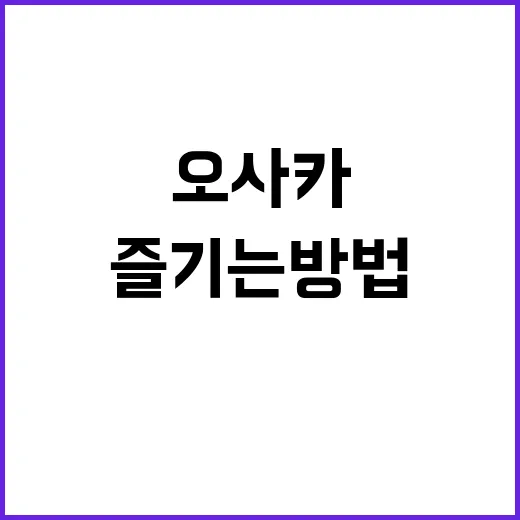 오사카에서 쇼핑을 즐기는 방법: 필수 방문지와 팁