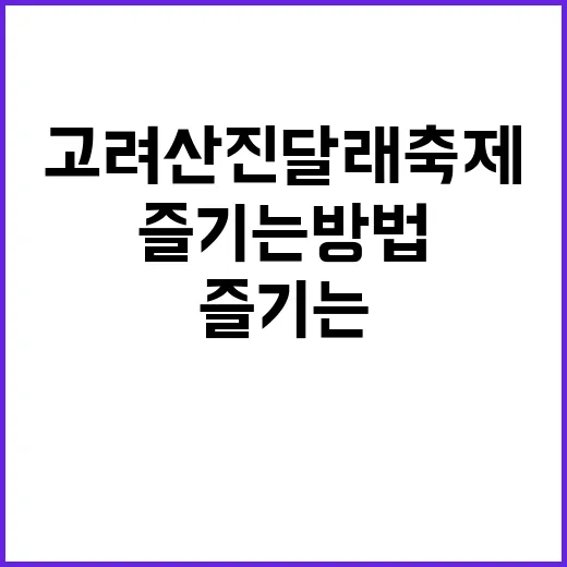 고려산 진달래축제를 즐기는 방법
