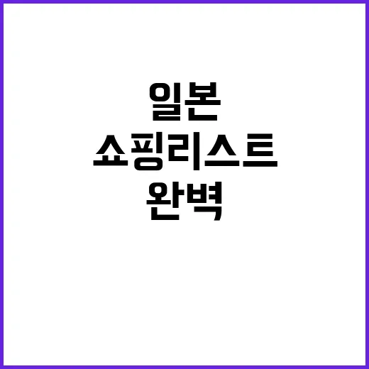 일본 쇼핑리스트를 …
