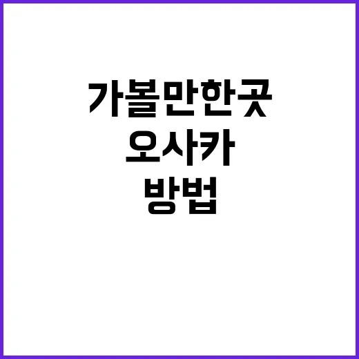 오사카 가볼만한 곳…