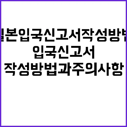 일본 입국신고서 작…