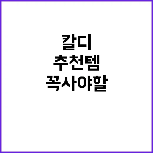 칼디에서 꼭 사야 …