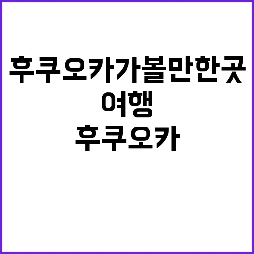 후쿠오카 가볼만한 곳을 여행하는 방법