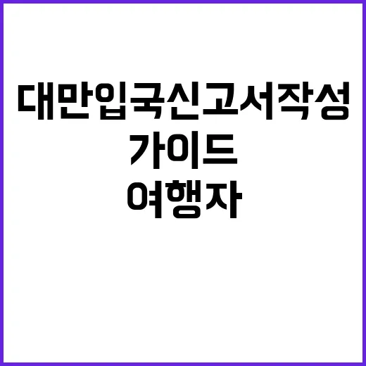 대만 입국신고서 작…