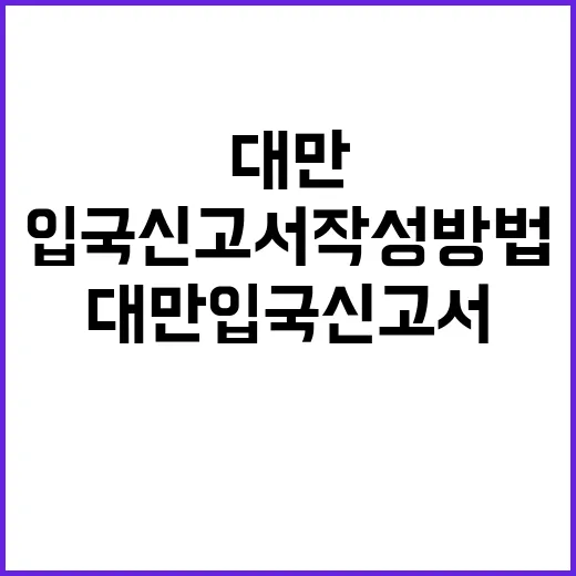 대만 입국신고서 작…