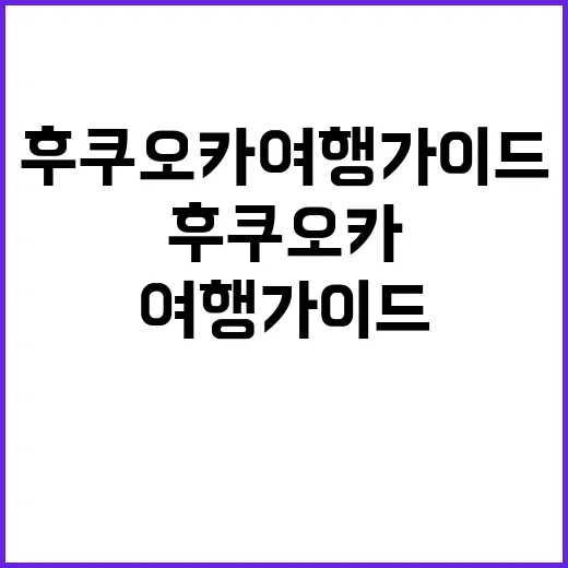 초보자를 위한 후쿠오카 여행 가이드