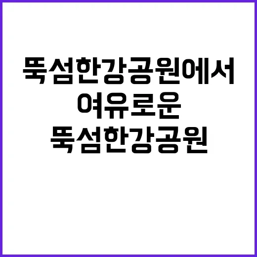 뚝섬 한강공원에서 여유로운 하루를 보내는 방법