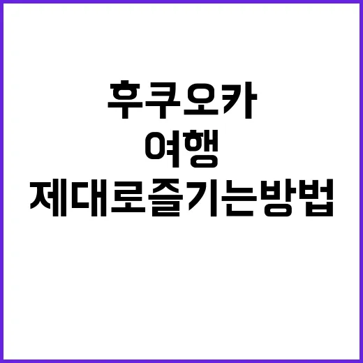 후쿠오카 여행을 제…