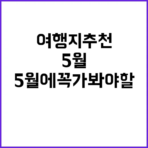 5월에 꼭 가봐야 할 국내 여행지 추천 방법