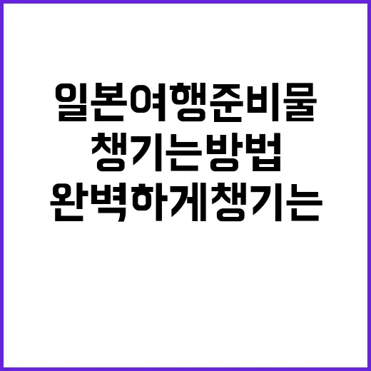 일본 여행 준비물을…