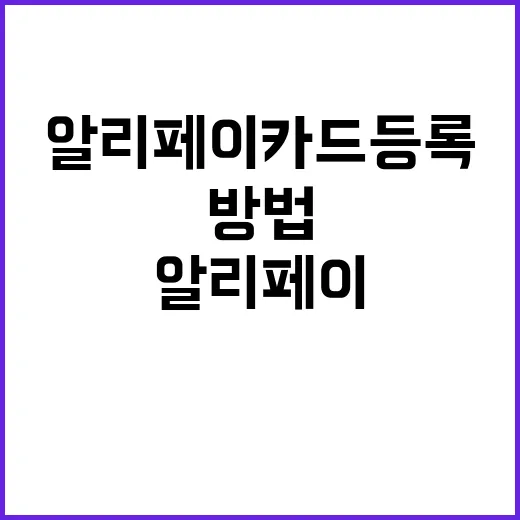 알리페이 카드 등록하는 방법: 초보자를 위한 쉽고 빠른 가이드