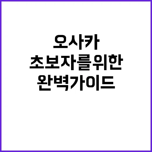 초보자를 위한 오사카 가볼만한 곳 완벽 가이드