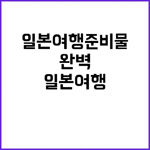 일본여행 준비물을 완벽하게 준비하는 방법