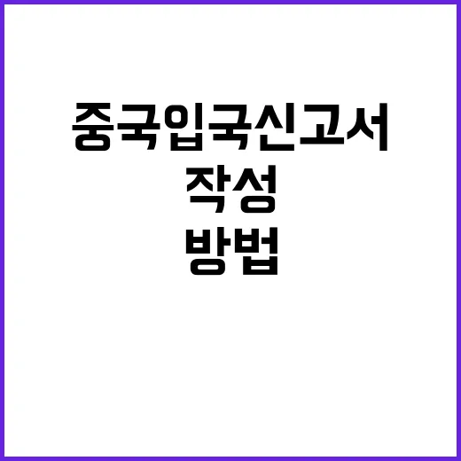 중국 입국신고서를 …