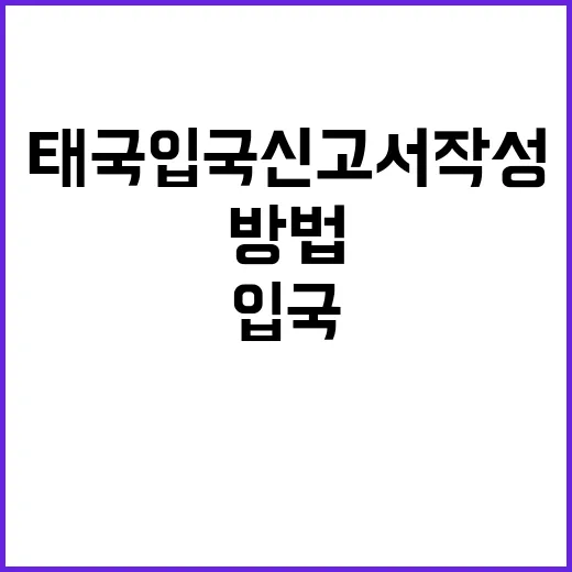 태국 입국신고서 작…