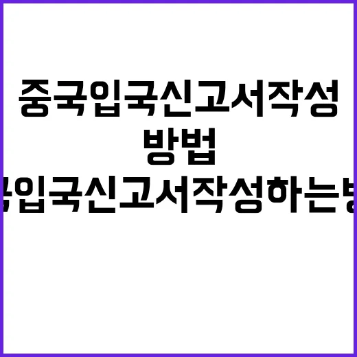 중국 입국신고서 작성하는 방법